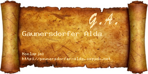 Gaunersdorfer Alda névjegykártya